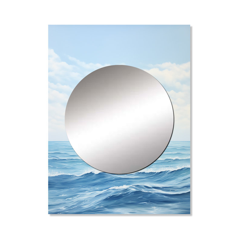 Sebastiano Oceans Infinity Dreamscape II - grand miroir mural minimaliste, miroir décoratif moderne, impression d'art en métal