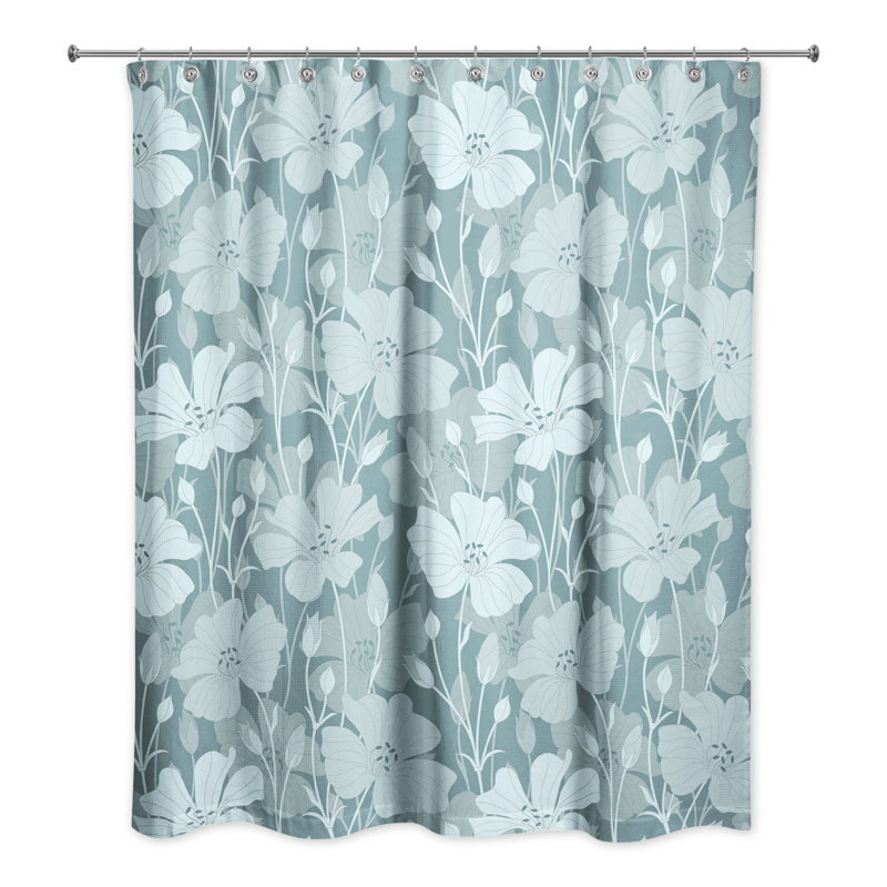 Floral Shower Curtain, Blue