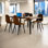 Conference Set Of 5,1 Table And 4 Chairs For Small Conference Room Meeting Table With 4 Suede Chairs For Office Reception Cafeteria Chat Room, Brown