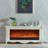 Beige Solid Wood Electric Heating Fireplace