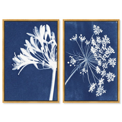Cyan Flowers Set Set by Oliver Gal