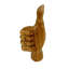Statue de main en bois d'albésie naturelle rustique, pouce levé, pour bureau ou étagère, 19,7 cm de hauteur