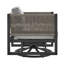 Chaise longue d'extérieur pivotante en aluminium noir avec coussins gris-129705567
