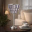 Lampe de table Lesy, 28 po, abat-jour en cristal gris fumée, base en métal-122359341