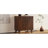Rustic Mango Wood Cabinet With Fluted Design