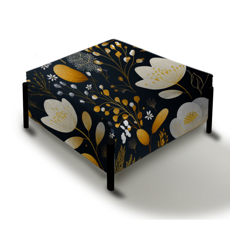 Artistique Essence Floral VII - Grand repose-pieds carré floral