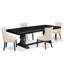 L'ensemble de salle à manger 5 pièces comprend une table de cuisine et 4 chaises de cuisine en tissu de lin beige clair et des pieds noirs avec dossier capitonné - finition noir sablé.-1279014486