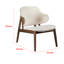 Fauteuil d'appoint Biny, tissu à oreilles beige avec dossier à oreilles, bois brun noyer