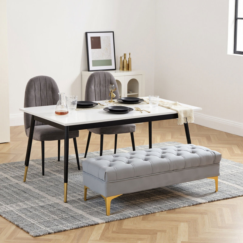 Banc avec revêtement, Gris