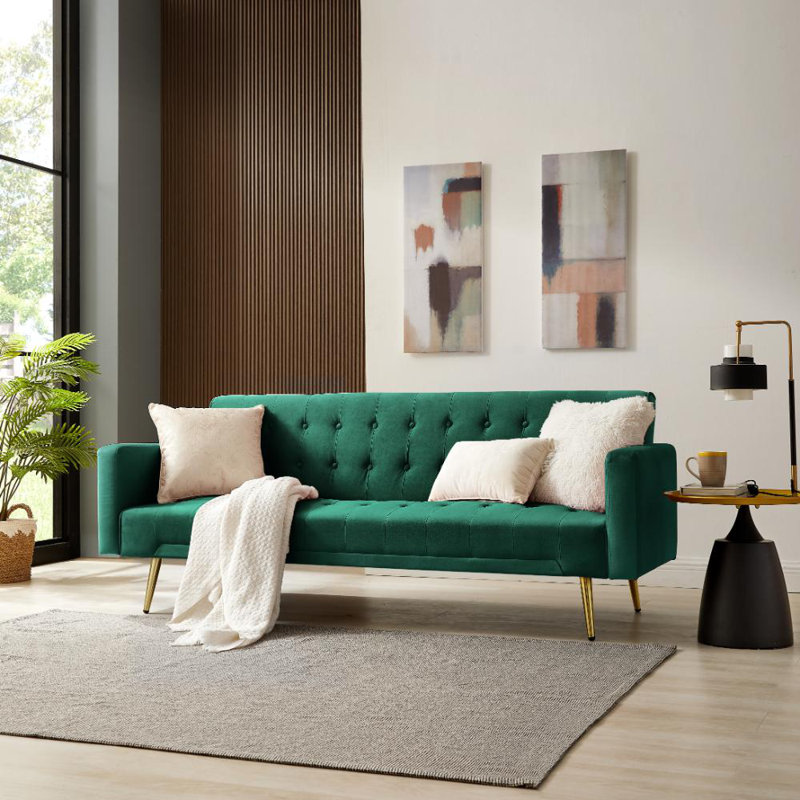 Kangley 3 Seater Sleeper, Gold, Green