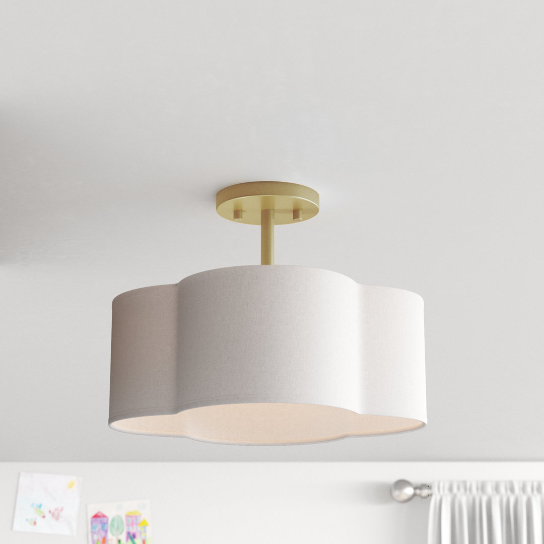 Verwood Fabric Semi Flush Mount Willa Arlo™ Interiors Fixture 