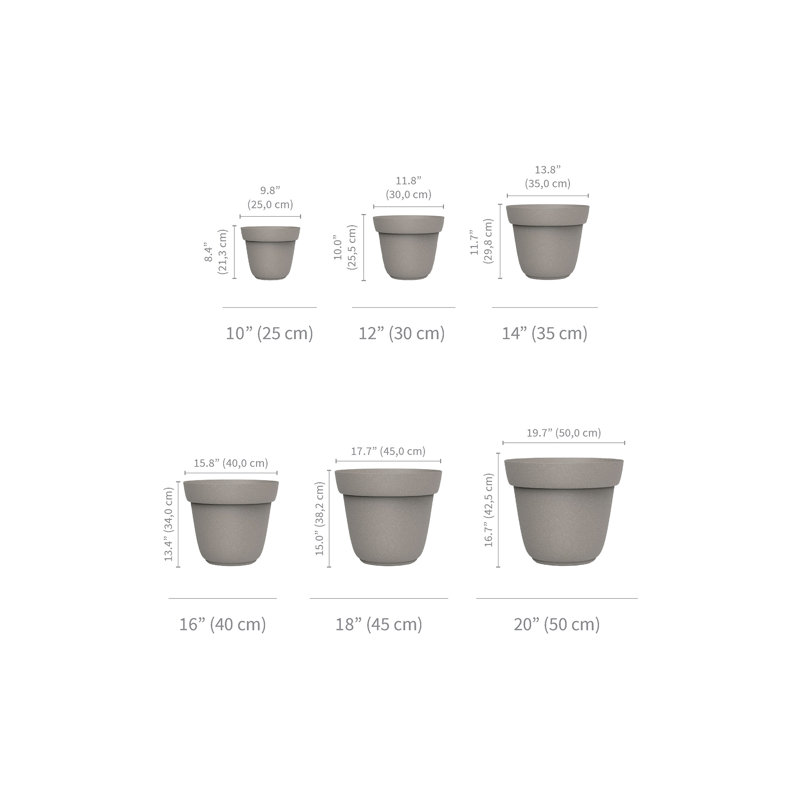 Pots à plantes Chloe, L 16 po x L 16 po x H 13 po, Tempête