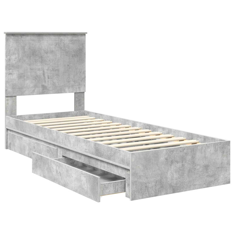 Bed, Small Single (2'6), Concrete Grey