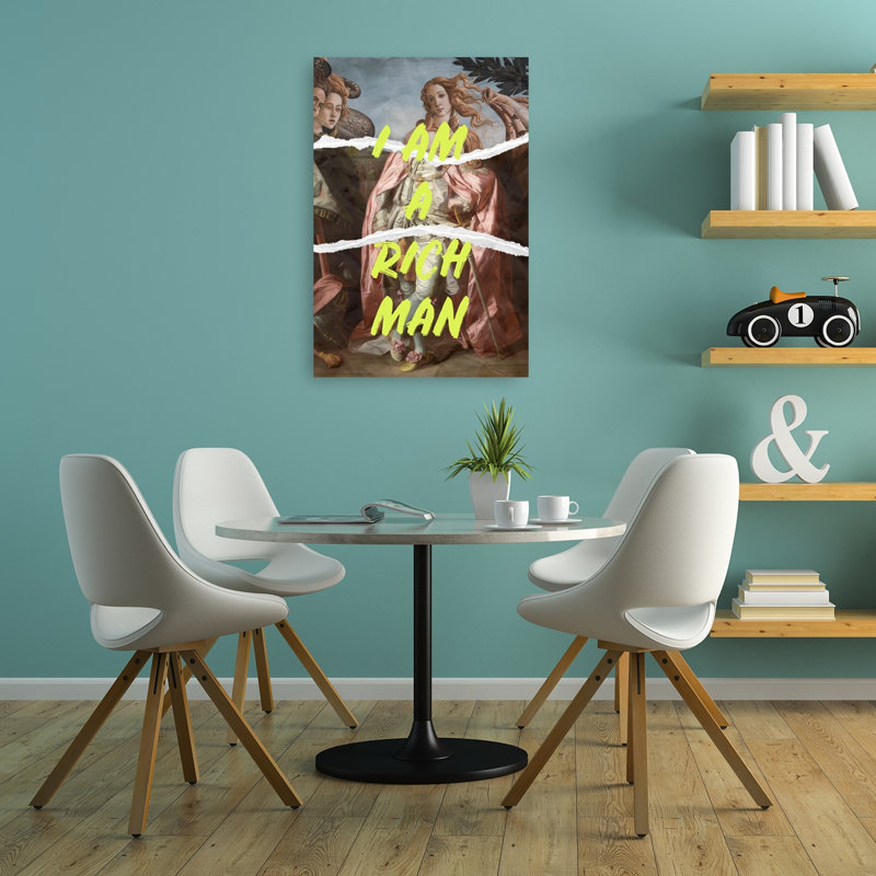 Rich Man Statement Art Bold Classic Elegant Portrait Wall Art Print 1 Piece Wrapped Canvas Wall Art, 91.44cm H x 60.96cm W