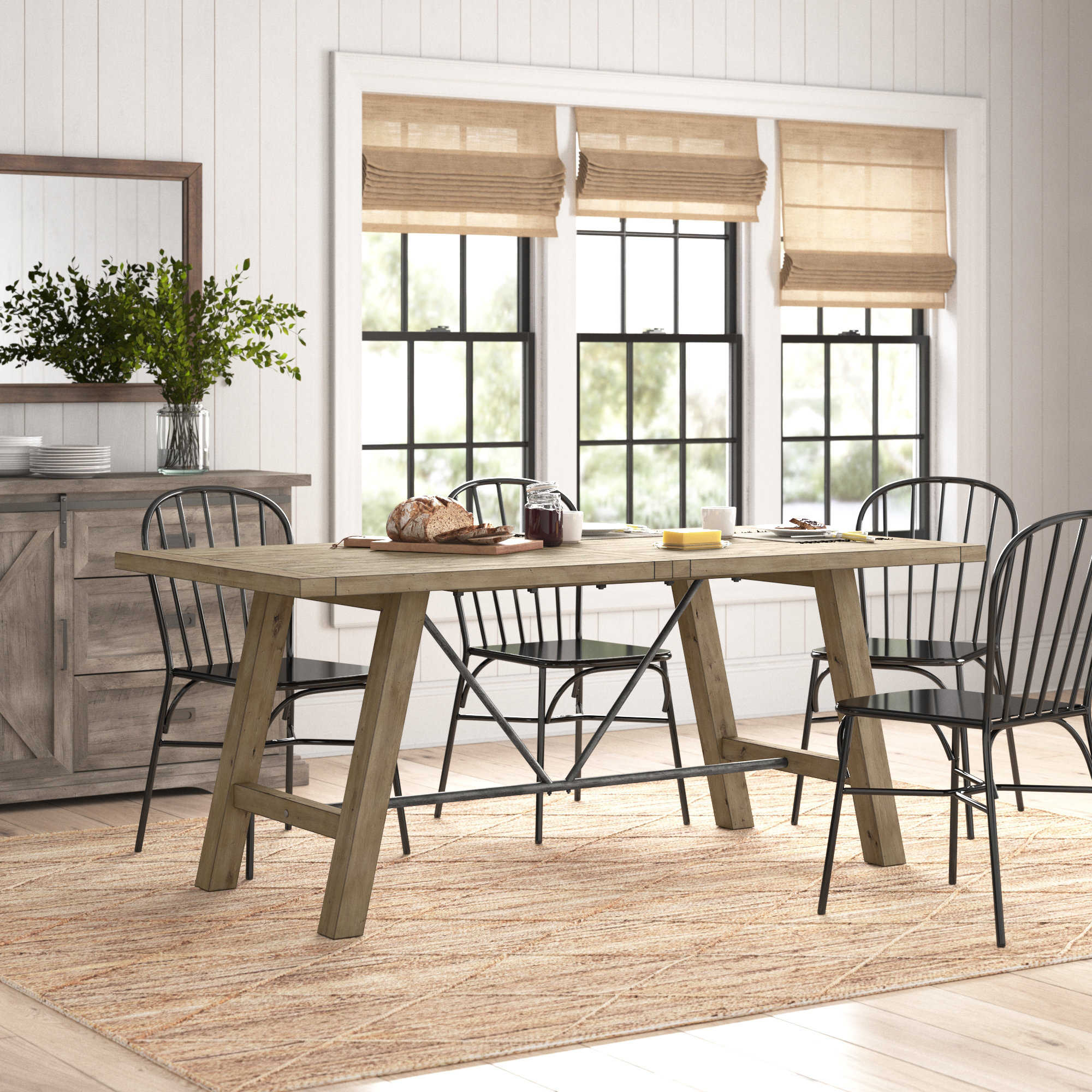 Laurel Foundry Modern Farmhouse Kendig Solid Wood Dining Table ...