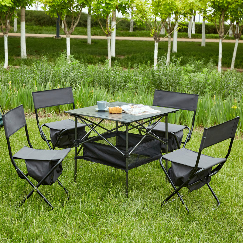 Ensemble de 5 ensembles repas de patio, Gris