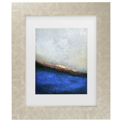 Bolog Alyson Storms Slate Wave Matted Framed Art