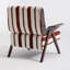 Chaises d'appoint de confort, tissu rayé moderne à structure en bois pour bureau à domicile