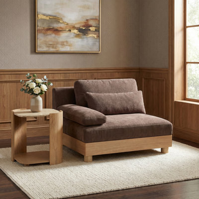 Fauteuil modulaire revêtu de tissu en chenille Turin