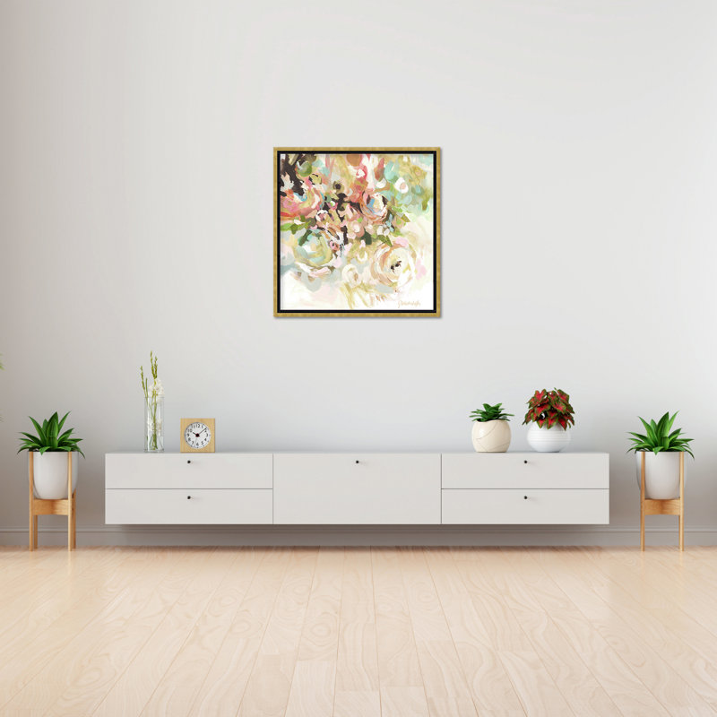 Abstrait floral inspiré de la nature par Jenny Westenhofer, H 48 po x l 48 po