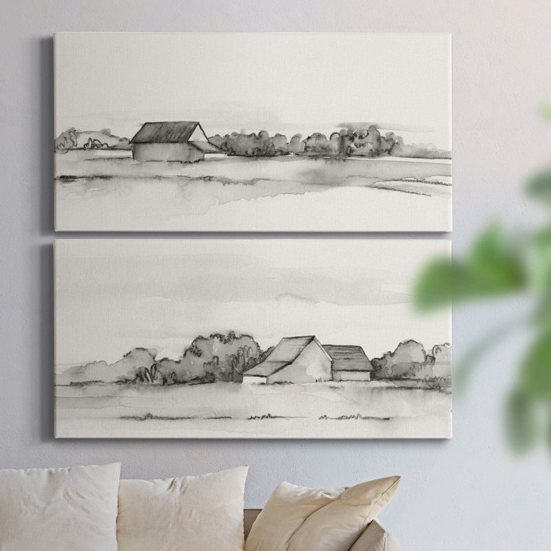 Wyeth Barn I - toile tendue avec châssis de qualité supérieure - prête à être accrochée, H 24 po x l 12 po x P 1 po