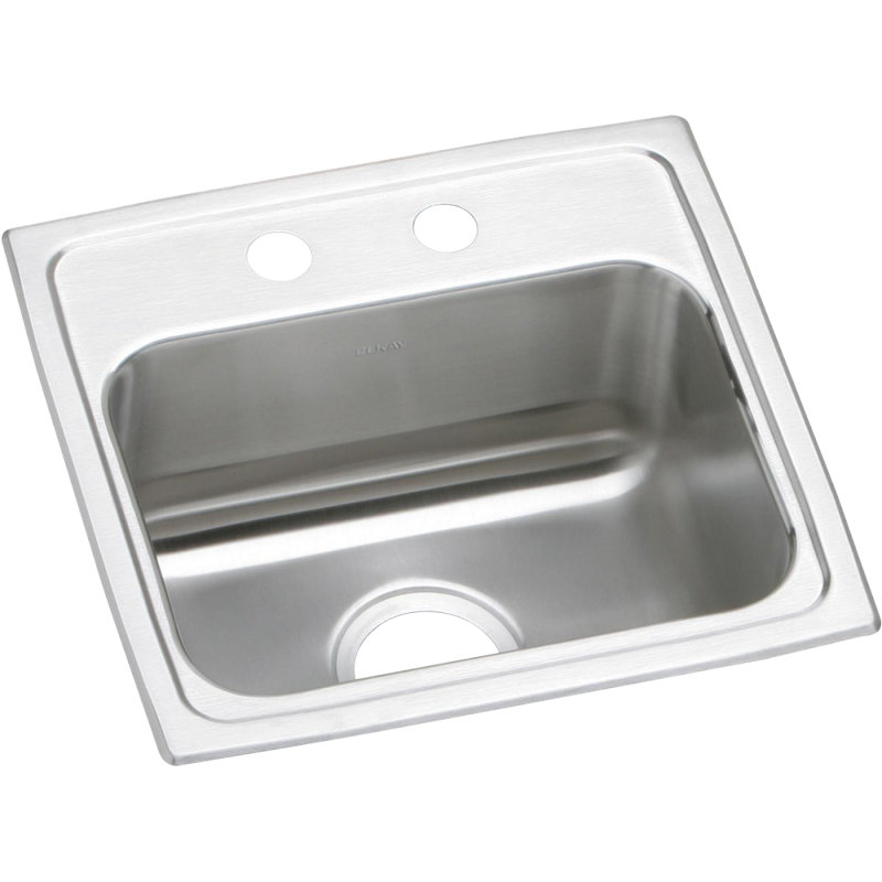 Évier de cuisine à chute l 17 po x l 16 po Lustertone, 2 trous