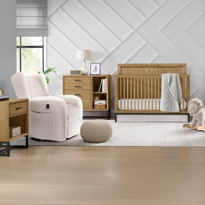 Lit de bébé convertible en bois massif Newport, chêne naturel