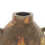 Anelis Ceramic Antique Style Distressed Decorative Brown Vase with Grooves and Handles