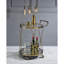 Chariot de service Brilliant Champagne, 2 compartiments ouverts pour le rangement, tablette en verre trempé transparent, base en miroir de 5 mm, cadre et poignée en métal, chariot de service à roulettes de couleur mobile, type rond,
