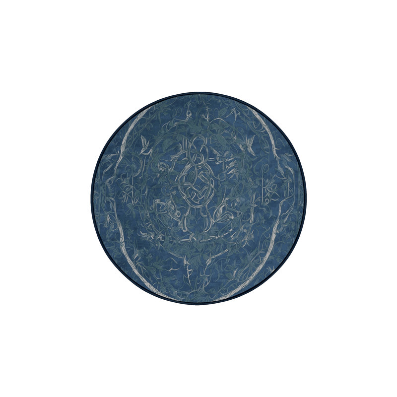 Tapis gris lavable à la machine, Rond 3 pi