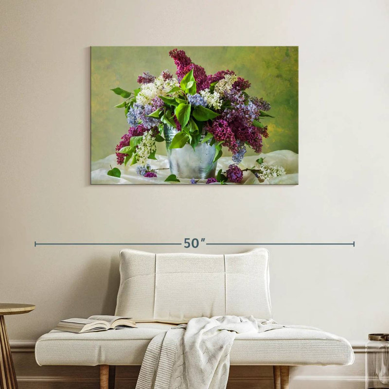 Harnek lilas dans un seau, H 26 po x l 39 po