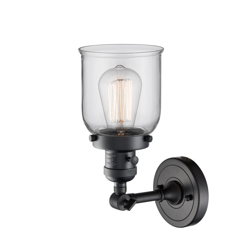 Bell - 1 Light 5" Sconce, 3.5 Watt Vintage LED Bulb, Clear, Matte Black