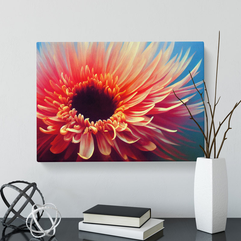 Exciting Chrysanthemum Flower - Wrapped Canvas, 40cm H x 60cm W x 3cm D
