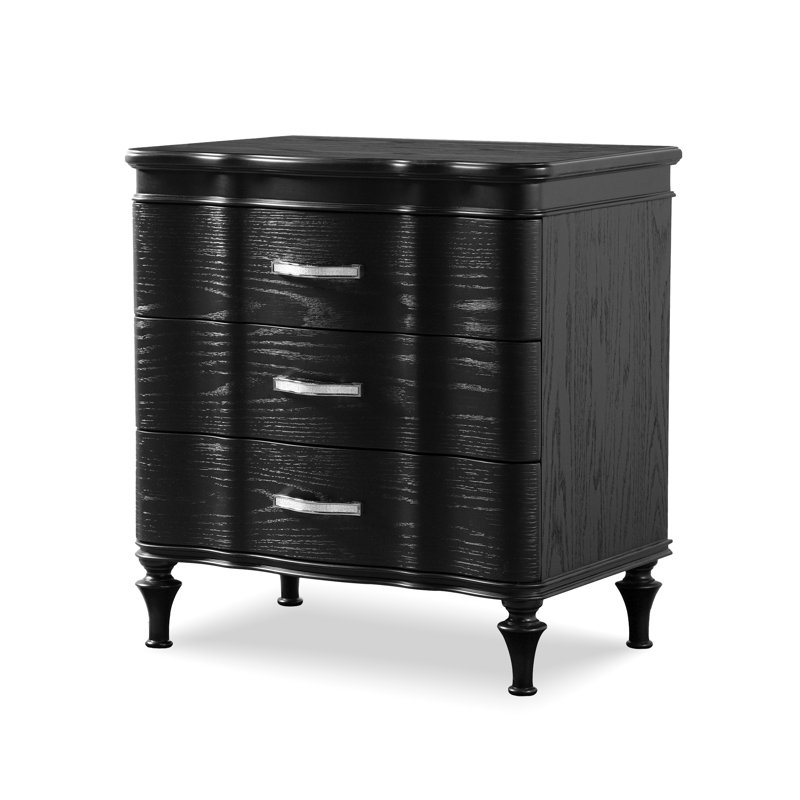 Seabliss 3-Drawer Nightstand, Black
