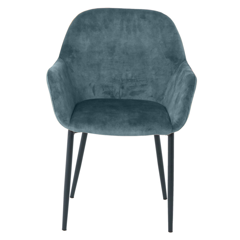 Charlestown 47cm H Velvet Upholstered Metal Armchair, Blue