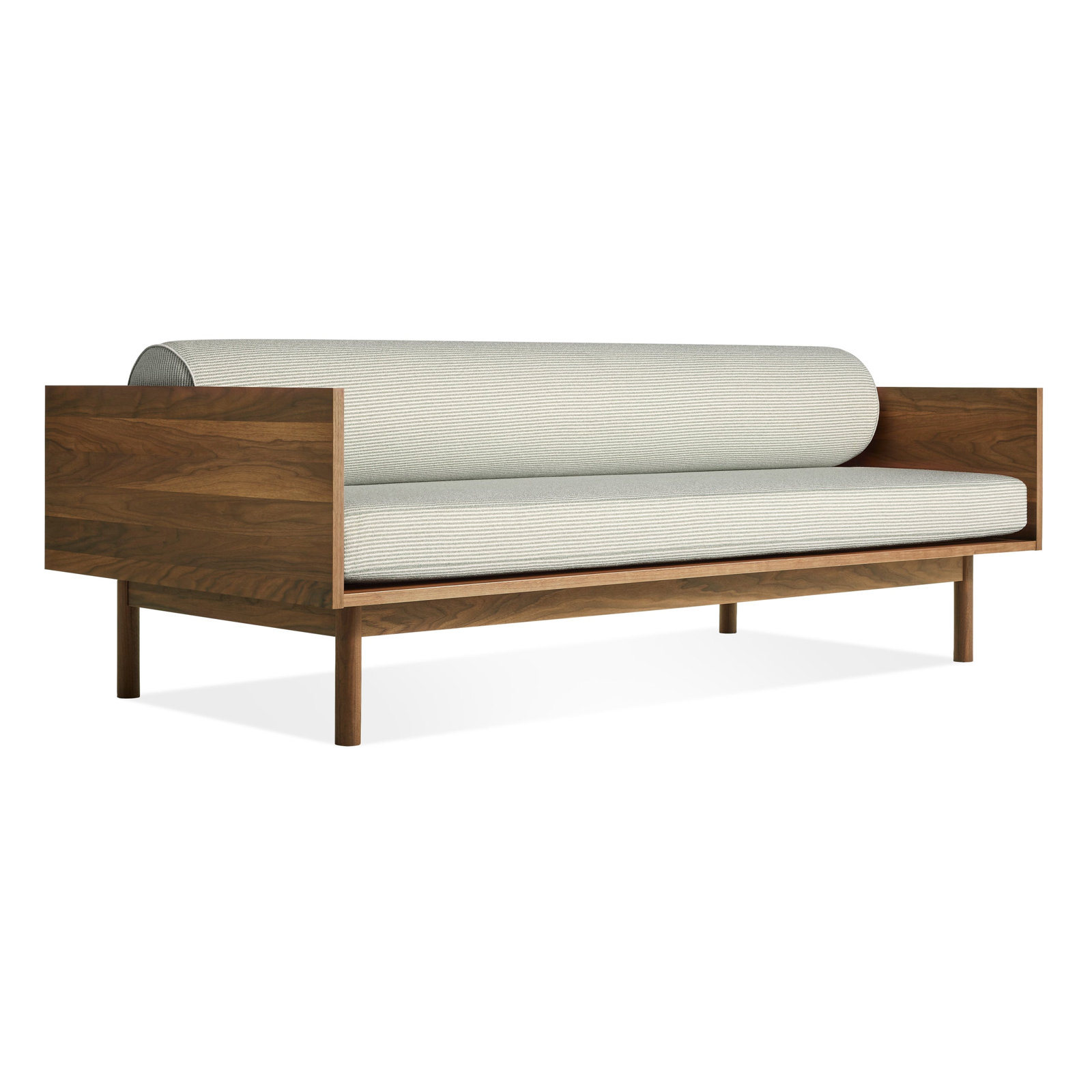 Souvenir 87'' Upholstered Sofa, Walnut, Irving Copper Stripe