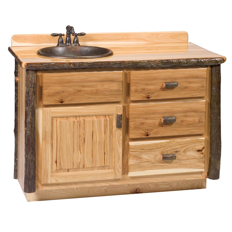 Meuble-lavabo Fireside Lodge Hickory - 42 po - sans comptoir - Espresso - Lavabo droit, Espresso