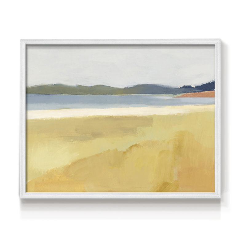 Ocre bord de mer II - impression encadrée - réaménageable, H 11 po x l 14 po, Blanc