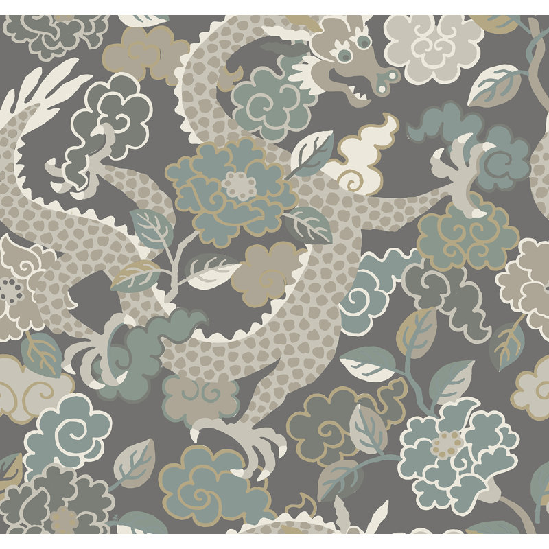 Keiundra Floral Wallpaper Roll, Gray