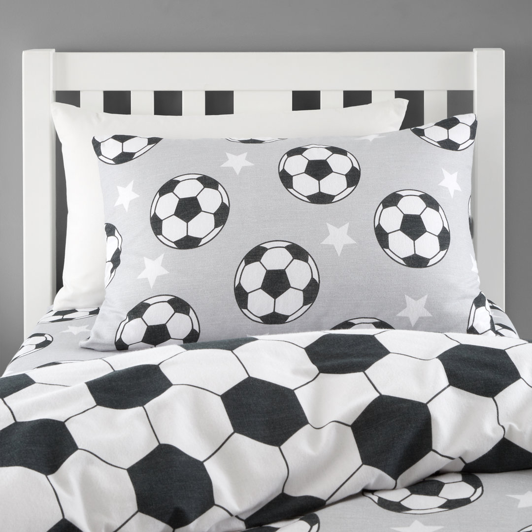Brushed Cotton Football Stars Reversible Duvet Cover Set