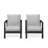 4-Piece Outdoor Patio Furniture Set, 5-Seat Conversation Sofa With 4.7" Thick Light Gray Cushions And Black Aluminum Frame & Coffee Table-797731031