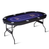 Raychee 71" Folding Poker Table Sturdy Structure With Comfortable Armrests & Cup Holders 