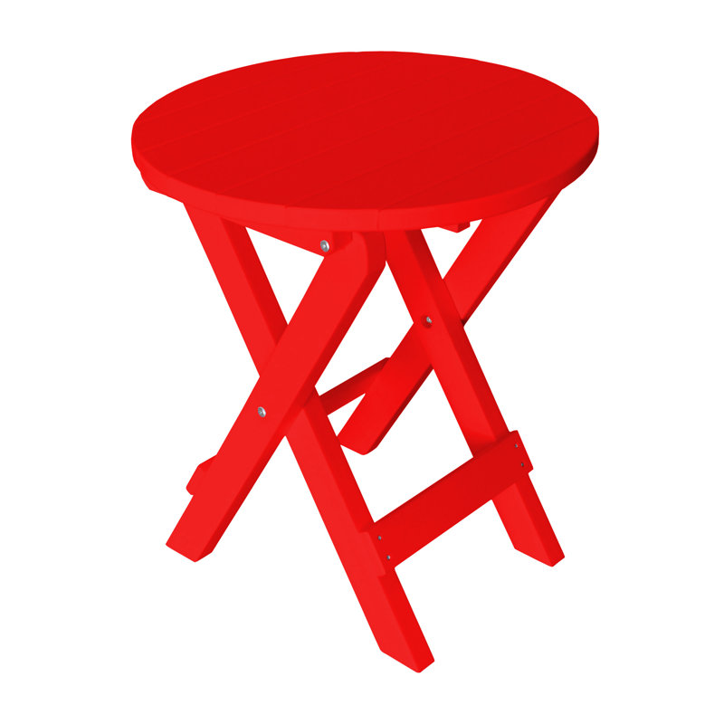 Cowhill Round Folding Outdoor Bistro Table , 25'' in. W 25'' in. D, Red