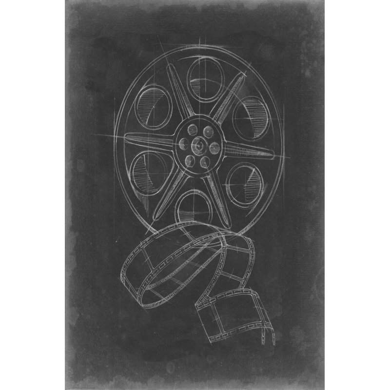 Film & Reel Blueprint I by Ethan Harper - Wrapped Canvas Art Prints, 46cm H x 30cm W