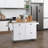 Storage Rolling Kitchen Island with Solid Wood Drop Leaf