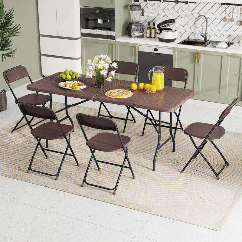 Table pliante portative 6 pi Costway, Brun