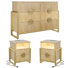 Ensemble de chambre à coucher 3 pièces Wrought Studio ™ - Commode cannelée à 6 tiroirs et 2 tables de chevet cannelées à 2 tiroirs