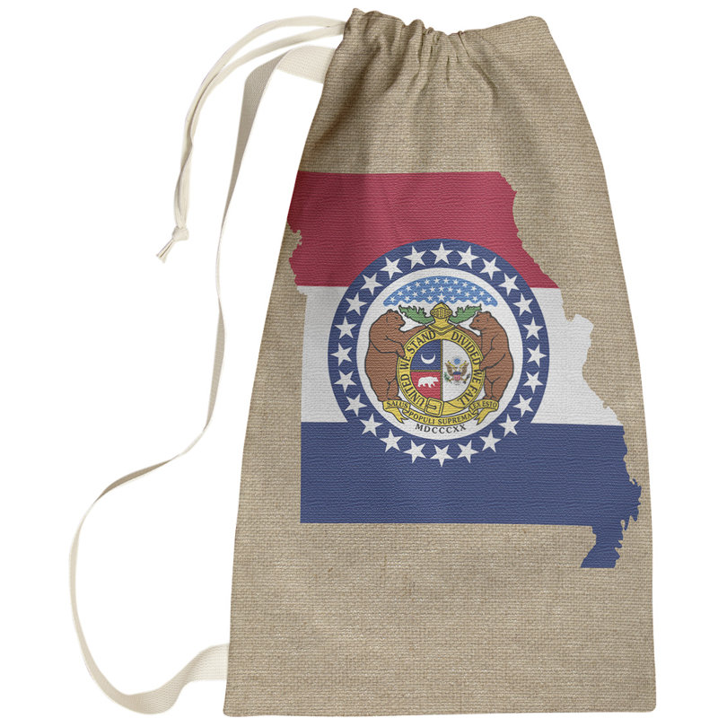 Sac à linge united states flag, Grand H 76,5 po x l 29,5 po x P 1,5 po, Caroline du Nord, Beige bleu blanc rouge