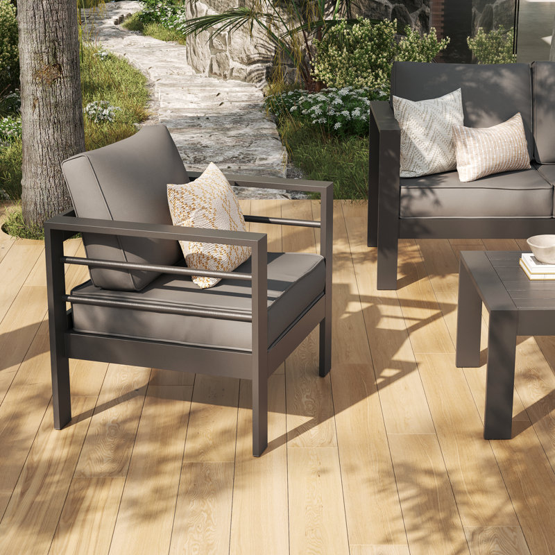 Fauteuil d'extérieur avec coussins (ensemble de 2)