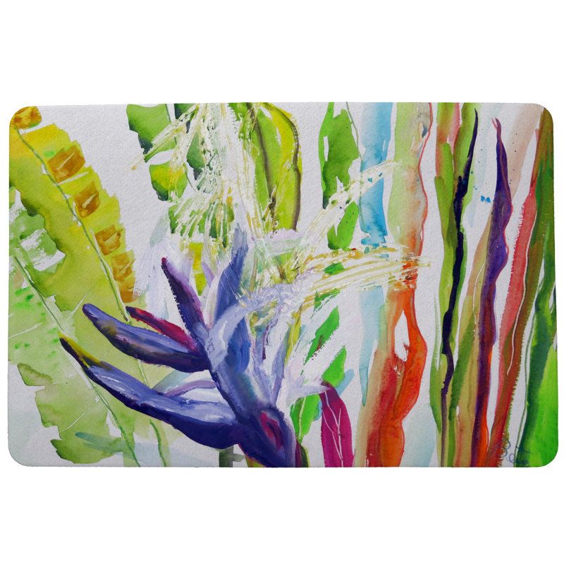 Upton Non-Slip Floral Doormat, Rectangle 1'6" x 2'2"